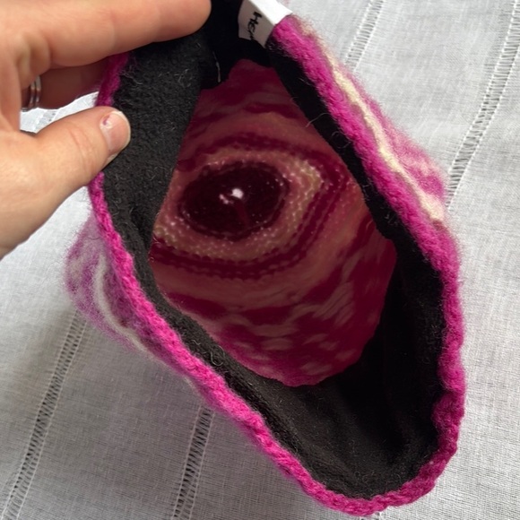 FUR Brand Pink and Cream Nordic Pattern Beanie - Picture 3 of 7
